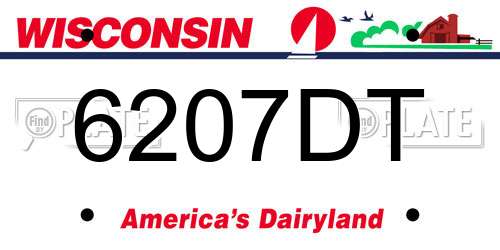 6207DT Wisconsin License Plate
