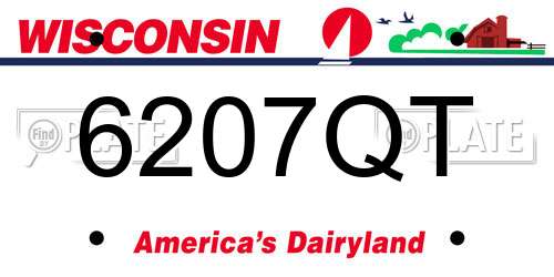 6207QT Wisconsin License Plate