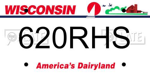 620RHS Wisconsin License Plate