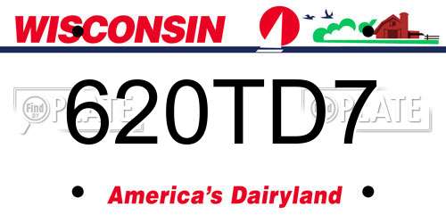 620TD7 Wisconsin License Plate