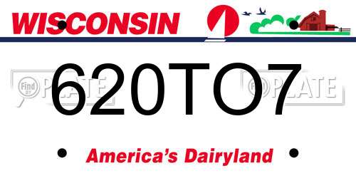 620TO7 Wisconsin License Plate