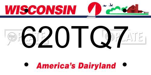 620TQ7 Wisconsin License Plate