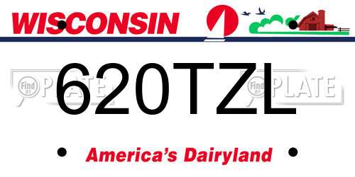 620TZL Wisconsin License Plate