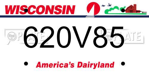 620V85 Wisconsin License Plate
