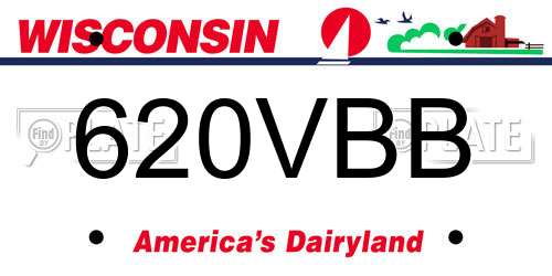 620VBB Wisconsin License Plate