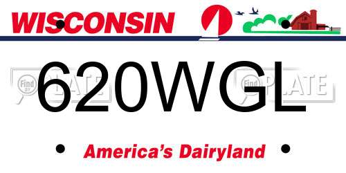 620WGL Wisconsin License Plate