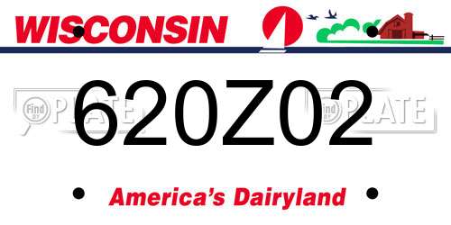 620Z02 Wisconsin License Plate