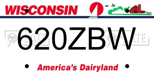 620ZBW Wisconsin License Plate