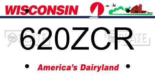 620ZCR Wisconsin License Plate