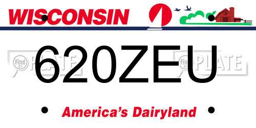 620ZEU Wisconsin License Plate