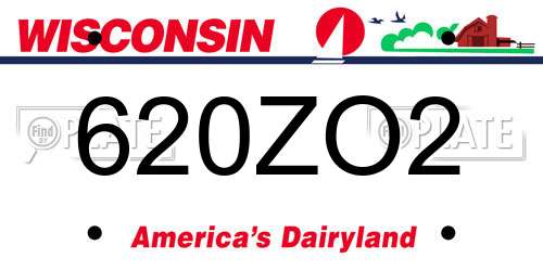 620ZO2 Wisconsin License Plate