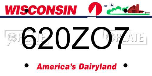 620ZO7 Wisconsin License Plate
