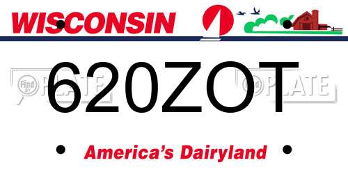 620ZOT Wisconsin License Plate