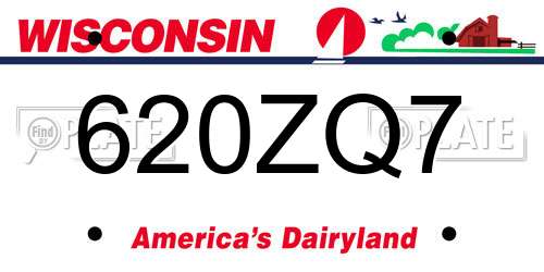 620ZQ7 Wisconsin License Plate