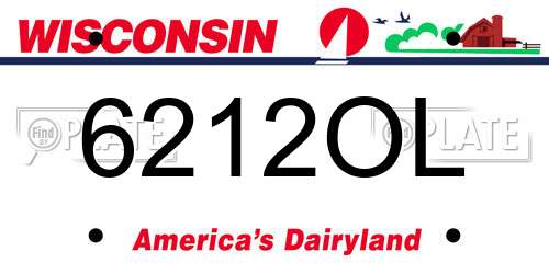 6212OL Wisconsin License Plate