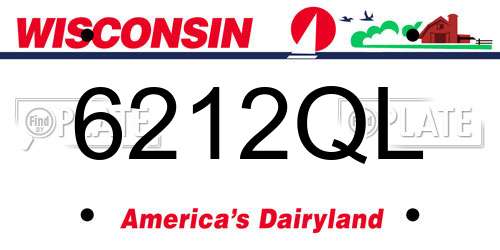6212QL Wisconsin License Plate
