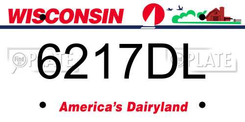 6217DL Wisconsin License Plate
