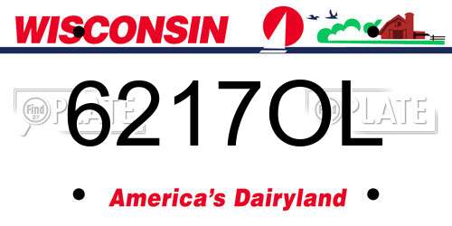 6217OL Wisconsin License Plate
