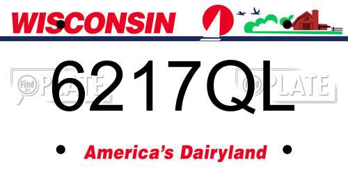 6217QL Wisconsin License Plate