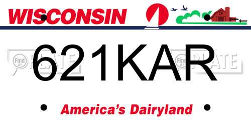 621KAR Wisconsin License Plate