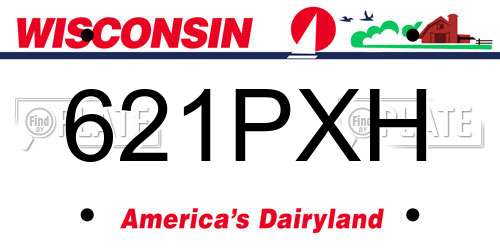 621PXH Wisconsin License Plate