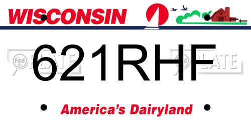 621RHF Wisconsin License Plate