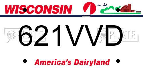 621VVD Wisconsin License Plate