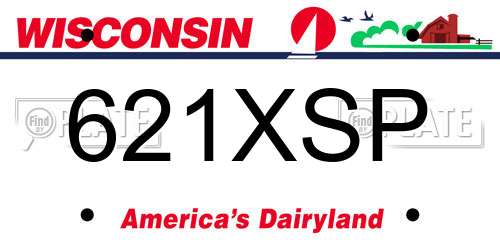 621XSP Wisconsin License Plate