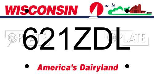 621ZDL Wisconsin License Plate