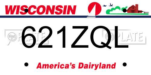 621ZQL Wisconsin License Plate