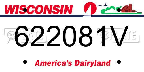 622081V Wisconsin License Plate