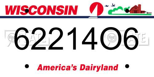 62214O6 Wisconsin License Plate
