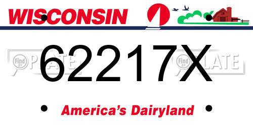 62217X Wisconsin License Plate