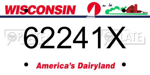 62241X Wisconsin License Plate