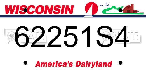 62251S4 Wisconsin License Plate