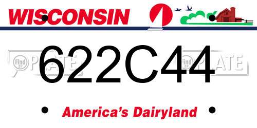 622C44 Wisconsin License Plate