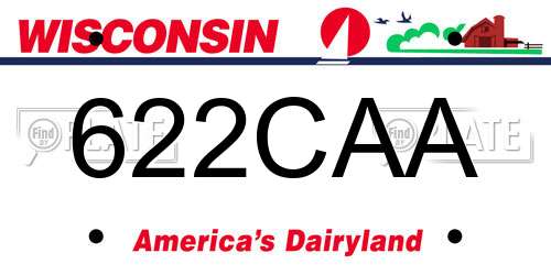622CAA Wisconsin License Plate