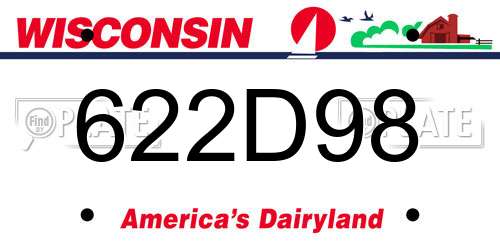 622D98 Wisconsin License Plate