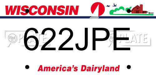 622JPE Wisconsin License Plate
