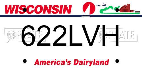 622LVH Wisconsin License Plate