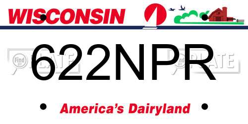 622NPR Wisconsin License Plate
