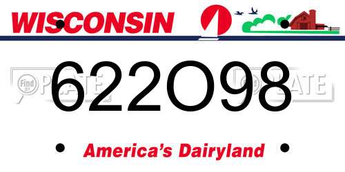 622O98 Wisconsin License Plate