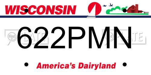 622PMN Wisconsin License Plate