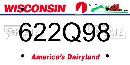 622Q98 Wisconsin License Plate