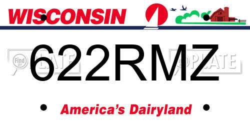 622RMZ Wisconsin License Plate