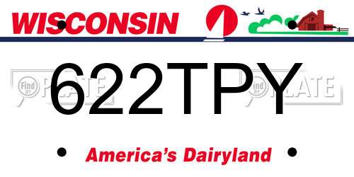 622TPY Wisconsin License Plate