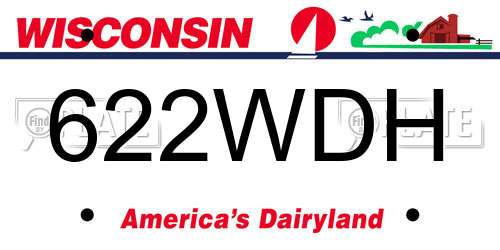 622WDH Wisconsin License Plate