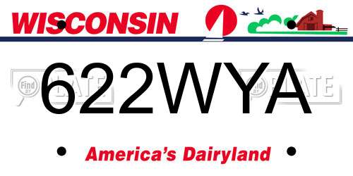 622WYA Wisconsin License Plate