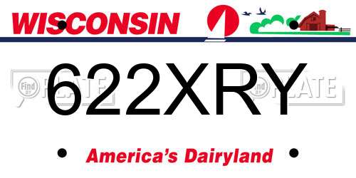 622XRY Wisconsin License Plate
