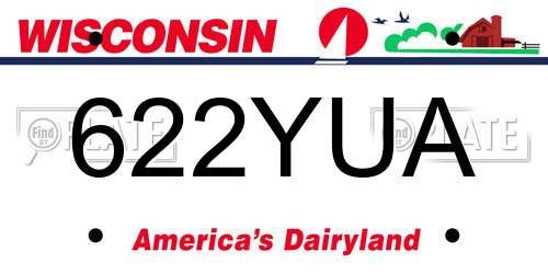 622YUA Wisconsin License Plate